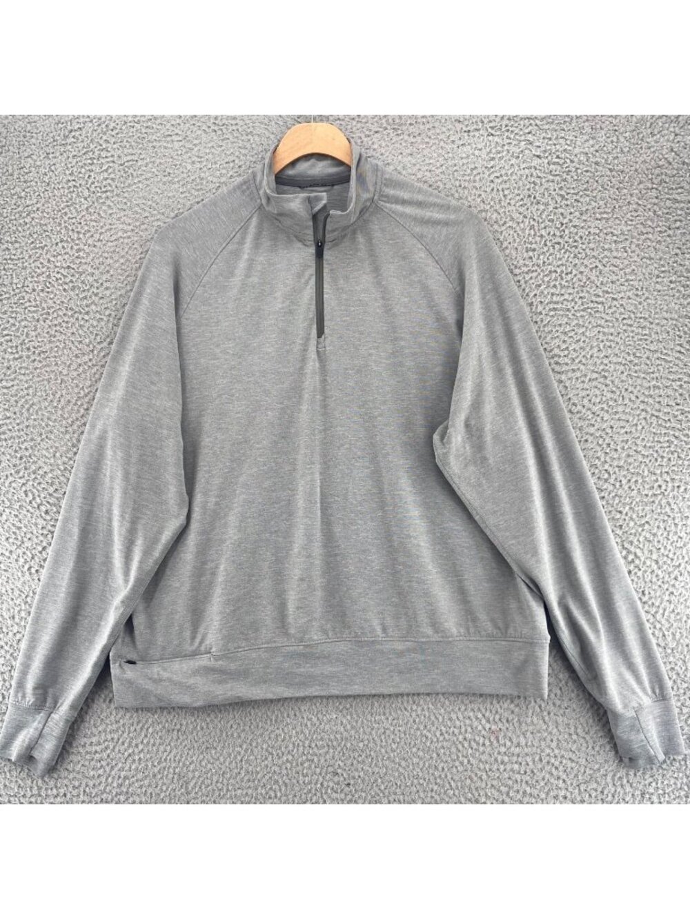 REI Jacket Womens Extra Large Gray Heather 1/4 Zip Mock Neck Long Raglan Sleeves